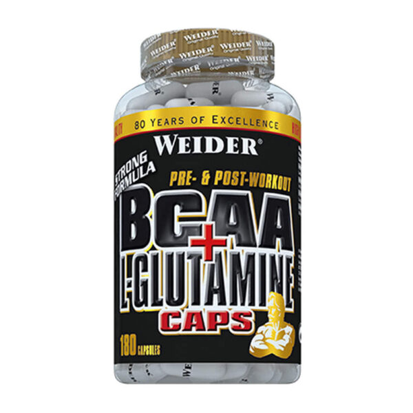 BCAA + L-glutamina-Weider, 180 caps, Aminoacizi pentru recuperare